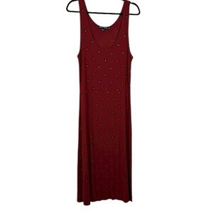 Gudrun Sjoden Floral Casual Modal Sleeveless Lightweight Maxi Dress Medium Red